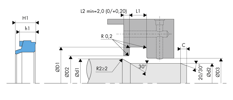 Housing Groove Pneumatic Shock Absorber Seal - BECA 390