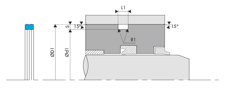 Logement Gorge joint statique joint de piston - Housing Groove static seal piston seal - BECA 014