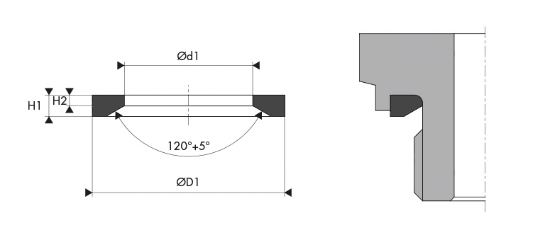 Logement Gorge Joint statique raccordement - Housing groove static connecting fluid seal - BECA 015