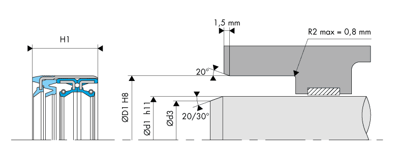 Logement Joint combi - Housing Combi seal - COMB20