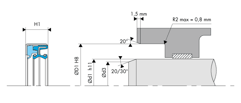 Housing Groove Combi Seal - COMB3