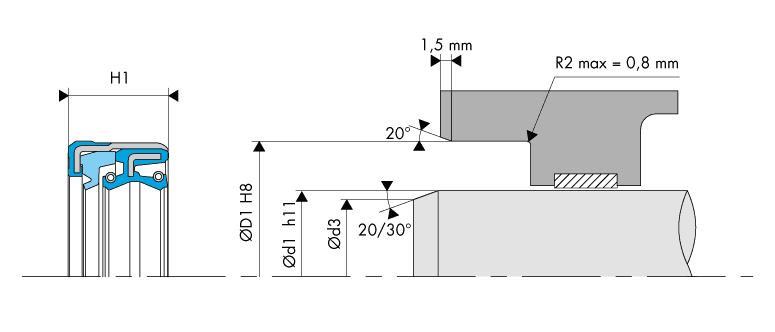 Housing Groove Combi Seal - COMB4