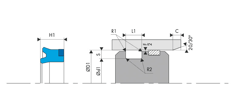 Housing Groove Piston Seal - BECA - 336/AE