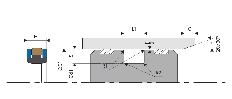 Housing Groove Gland Piston Seal - BECA - 512