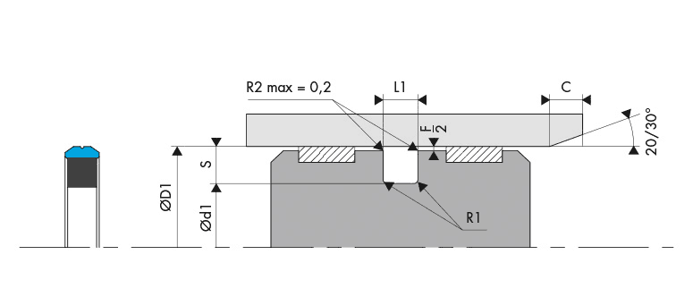 Housing Groove Gland Piston Seal - BECA - 519