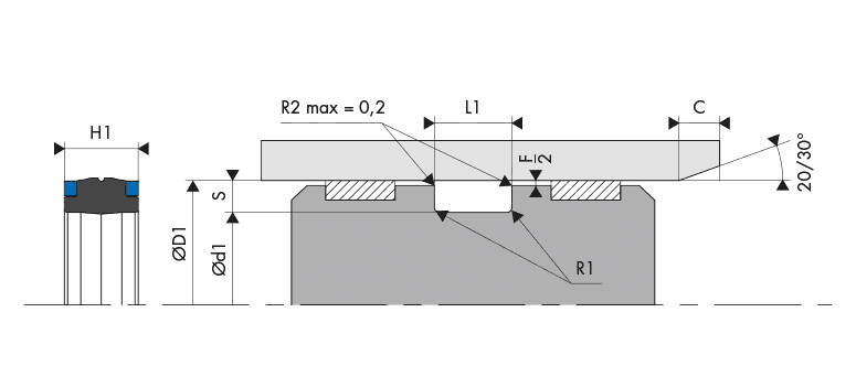 Housing Groove Gland Piston Seal - BECA - 560