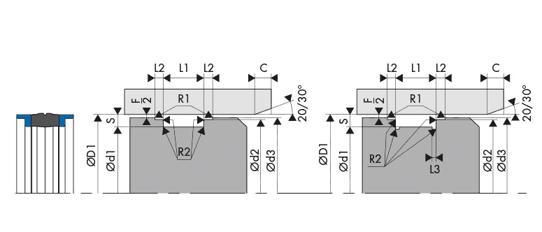 Housing Groove Gland Piston Seal - BECA - 570