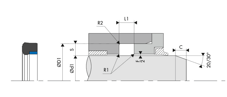 Logement Gorge Joint de tige - Housing Groove Gland Rod seal BECA 190