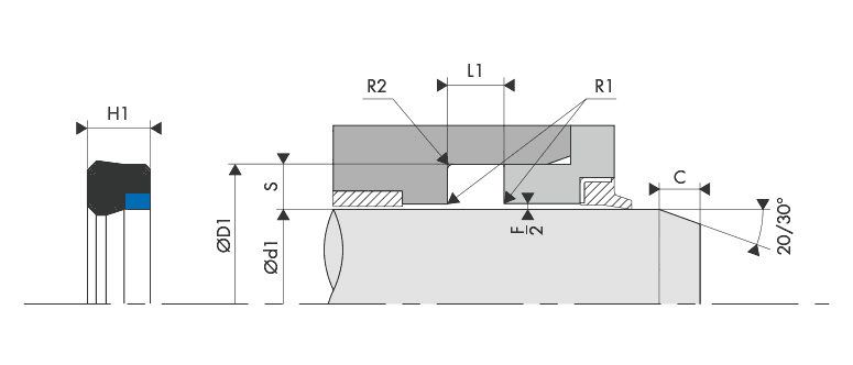 Logement Gorge Joint de tige - Housing Groove Gland Rod seal BECA 300