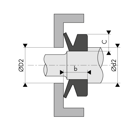 V'Ring axial support